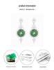 Rui Diamond Jewelry S925 Silver Gold-Plated Green Chalcedony Peace Buckle Earrings - Ideal Gift for Mom