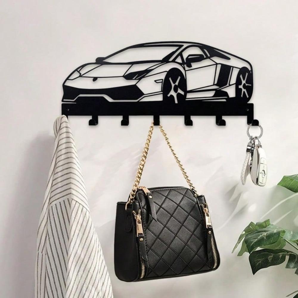 Metal Racing Car Key Holder Wall Decor Storage Rack