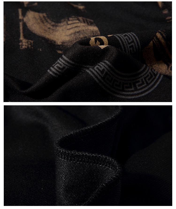 Plus Size Men's Crew Neck Sweatshirt - Loose Fit, Trendy Print for Spring & Autumn