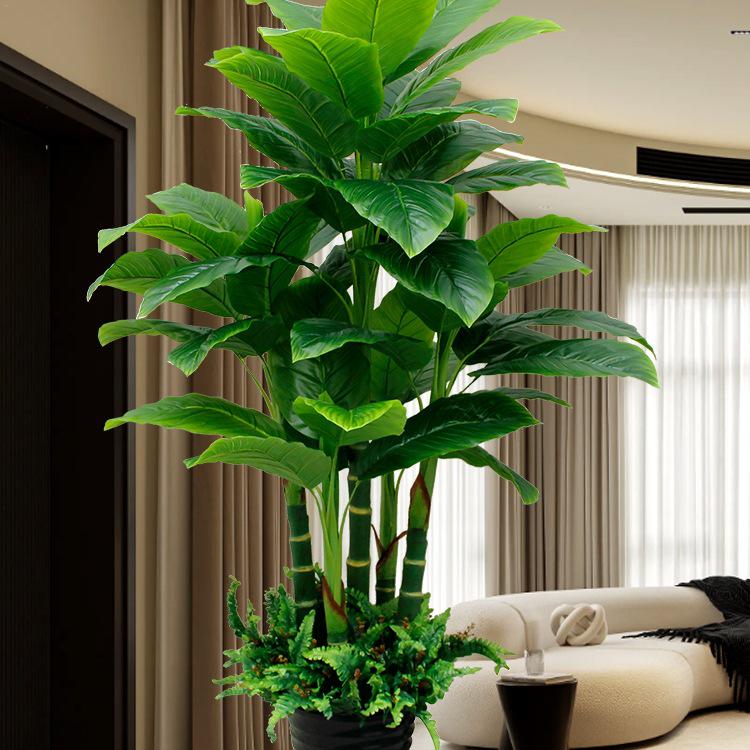 Large Artificial Green Plants - Floor-Standing Bionic Trees and Flowers for Indoor Decoration