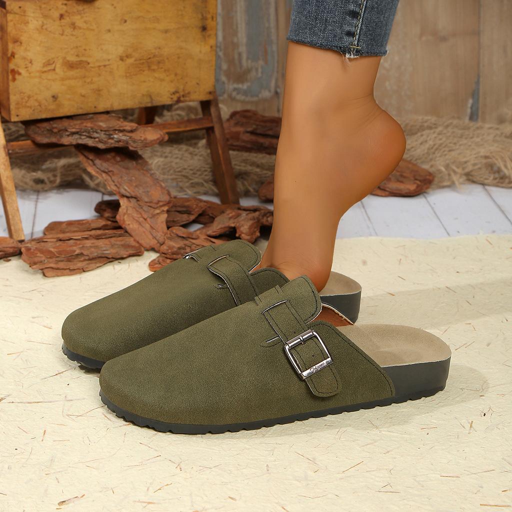 Baotou slippers female couple cork drag wish large size shoes casual half drag lazy shoes tide