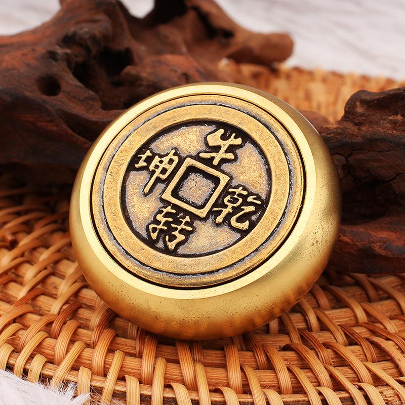 Brass Double-Sided Spinning Good Fortune Fingertip Decompression Toy