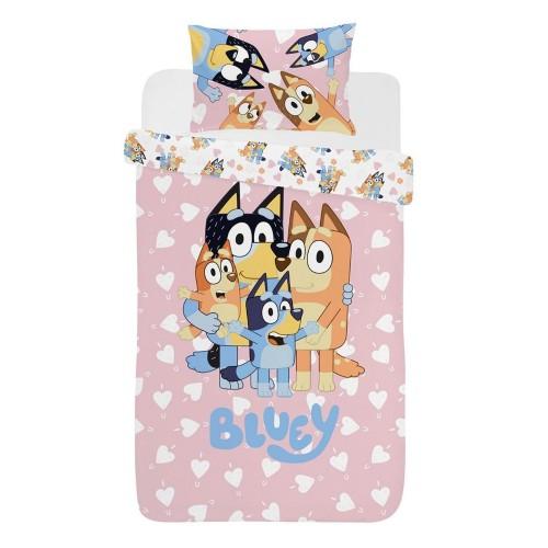 Set Copripiumino Singolo Bluey I Love U cm nero