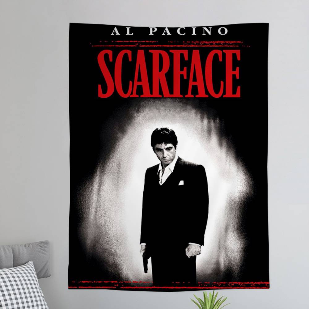 Vintage Classic Sscarface Chart Tapestry Art Science Fiction Room Home Decor Cheap Hippie Wall Hanging