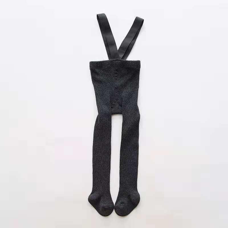Breathable High Waist Baby Overalls Tights with Navel Protection - Solid Color Kids' Tights
