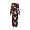 Christmas Print Parent-Child Outfit Hooded Zipper One-Piece Fashionable Home Suit Set