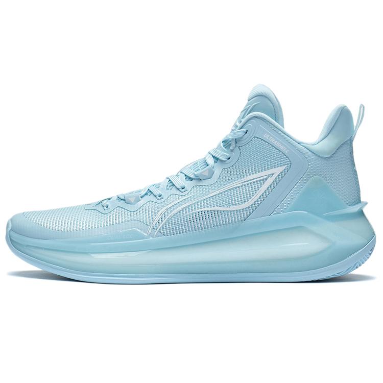 New LiNing Liren 3 Lakes Cushioning Anti Slip And Wear Resistant Mid Top Basketball Shoes Light Blue ABAS089-4