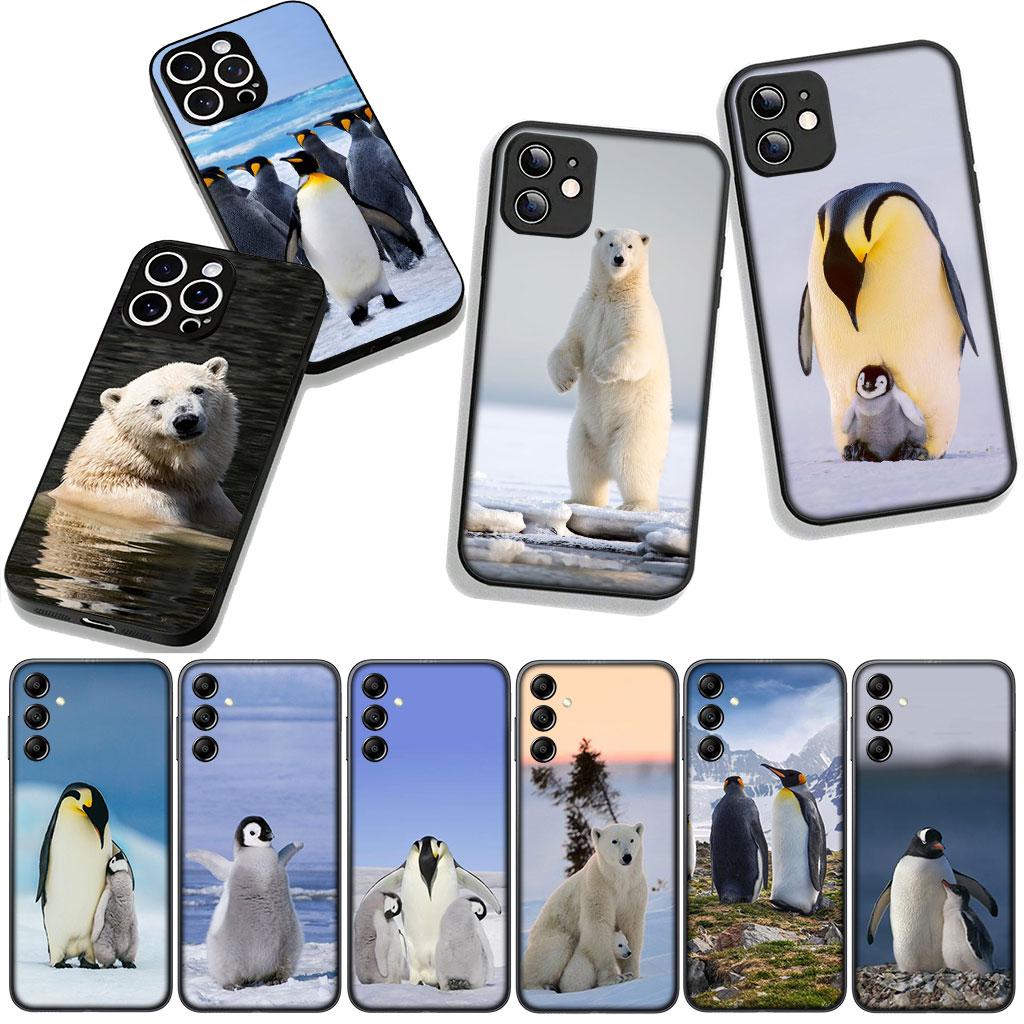 For Samsung Galaxy S25 S24 S22 S23 FE Ultra Plus A56 A05 A06 A15 A16 A55 S7 Edge Phone Case Penguin White Bear Spheniscidae