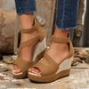 2025 New Women Wedges Sandals Beach Solid Platform Shoes for Women Summer High Heels Sandals Women Sandalias De Mujer