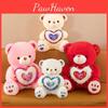 Plush Bear Gift For Valentines Day With Lighted Heart For Girls And Kids