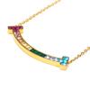 New Rainbow Zircon Clavicle Necklace for Girls - Colorful and Versatile Summer Style