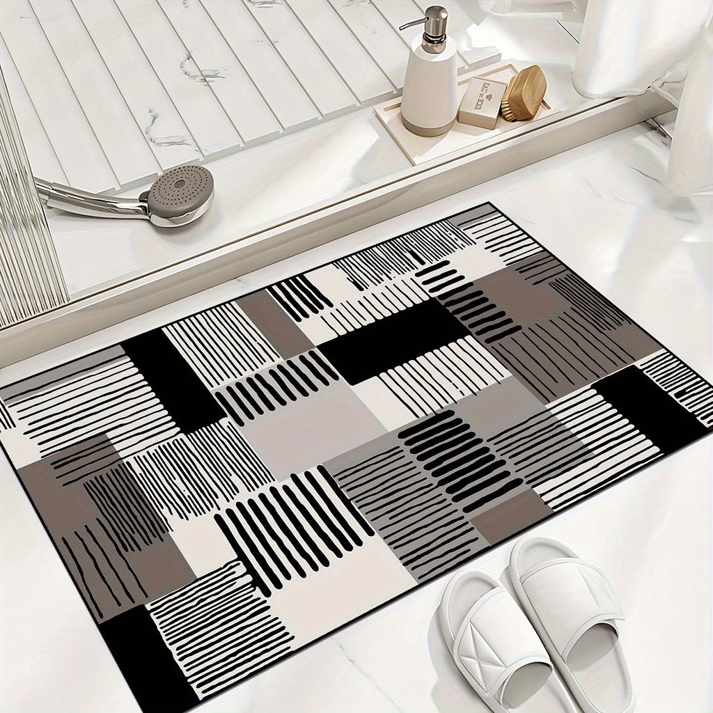 1 Stück Anti-Ermüdungs-Küchenteppiche, Streifendruck, wasserdicht, rutschfest, dick, gepolstert, Küchenmatte, strapazierfähig, bequeme Stehmatte für die Küche