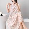 Summer Women's Pajamas Cotton Silk Man Cotton Casual Simple Vest Dress Pajamas Summer Thin Medium and Long Dress Home