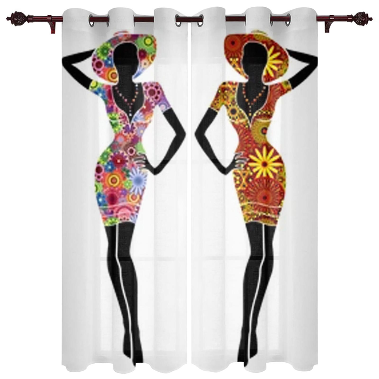 

Африканские женские шторы на окна для гостиной, детская спальня, оконные жалюзи, кухонные шторы 135W x 215H(cm) x2