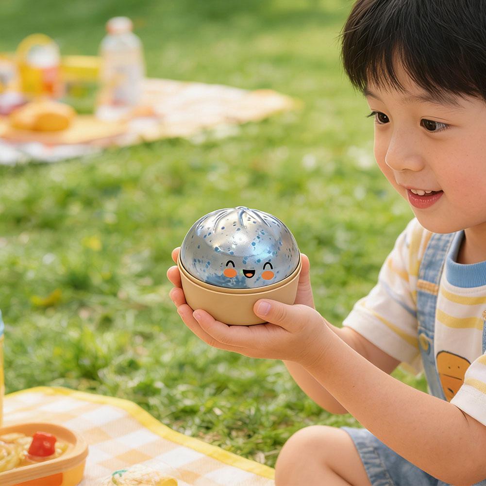 Lifelike Large Dumpling Press Plaything With Bamboo Steamer Soft Tpr Dough Ball Decompression Fidget Toy Funny Creative Gift