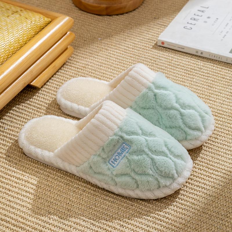 Cixi cotton slippers women spring and autumn winter home use indoor non-slip home warmth couple winter plush men