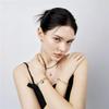 14K Hollow Volume Heart Link Chain Bracelet Small