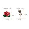 Pretty Flower Badge Red Black Rose Enamel Pins Metal Fashion Brooches Valentine's Gift For Girlfriend Backpack Lapel Hat Jewelry