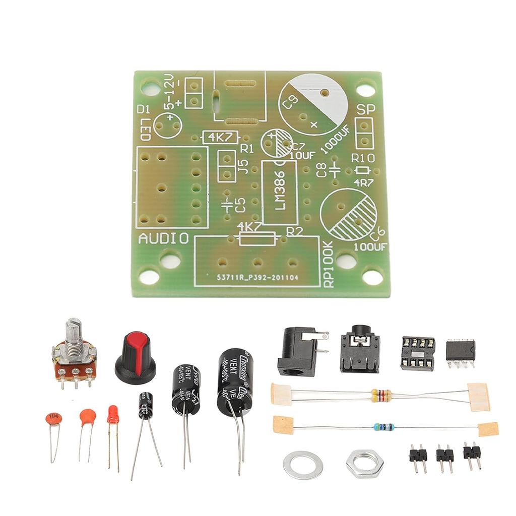 LM386 Audio Amplifier Mini Smart Electronic DIY Module Kit Super Board 1.46 x 1.61in 12V FR4‑A PCB 3