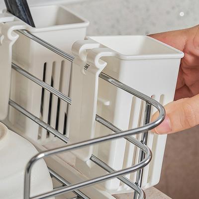 Portaposate da cucina multifunzionale sospeso, scolapiatti, organizer, portaoggetti, salvaspazio, porta utensili da tavola sospeso