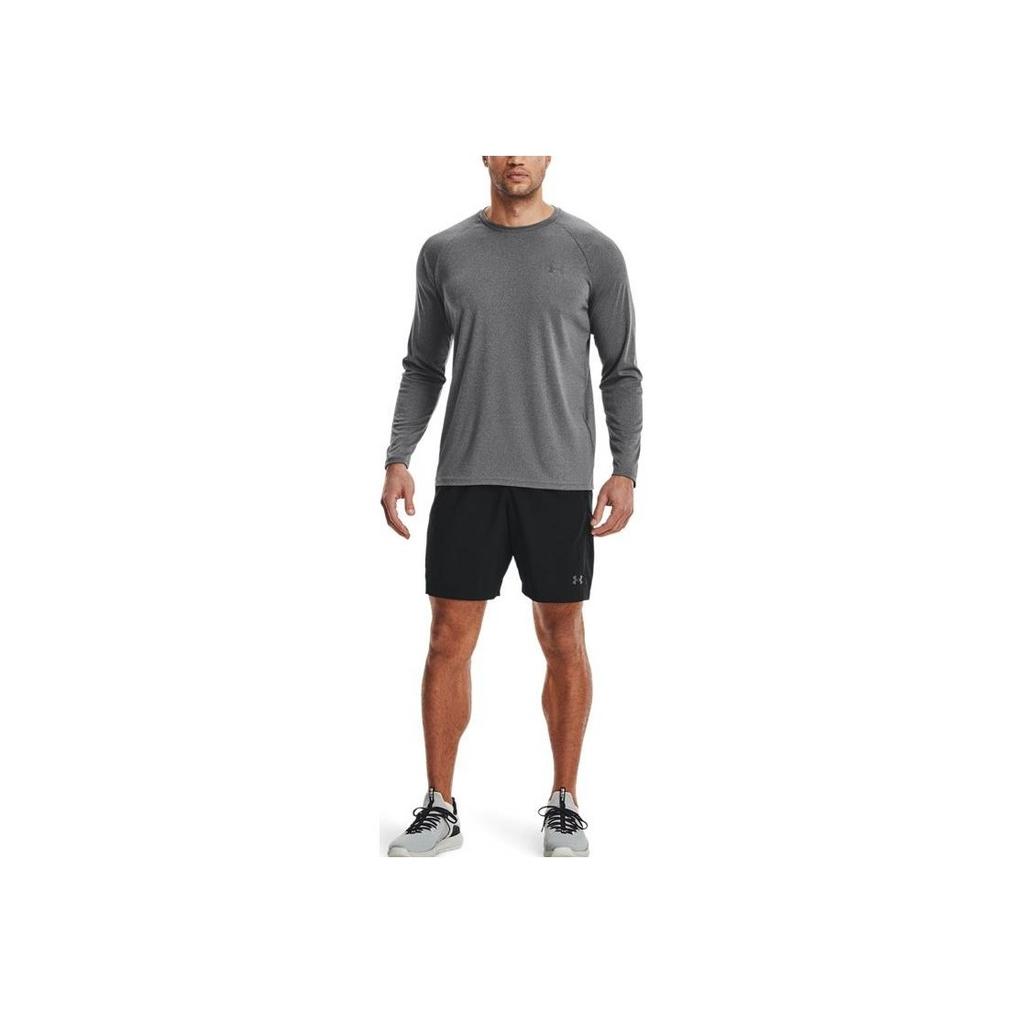 Under Armour Solid Color Training Round Neck Long Sleeve Raglan T-Shirt Men Tops Gray 1327970-001