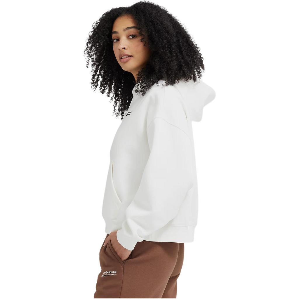 New Balance Women's Solid Hooded Pullover Sweatshirt, White WT33531-SST