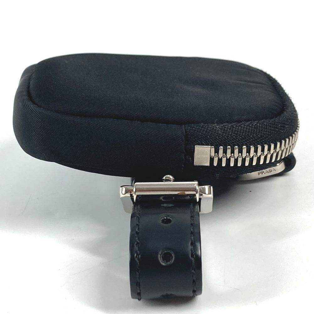PRADA triangle logo plate Mini multi-pouch with belt Pouch Leather / Nylon Black
