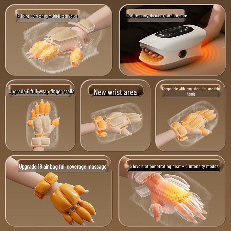 Aux Smart Hand Massager with Heat and Air Compression CN plug (adapter included)