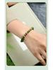 Chinese Style Hetian Jade & Agarwood Bracelet with 925 Silver Spacers