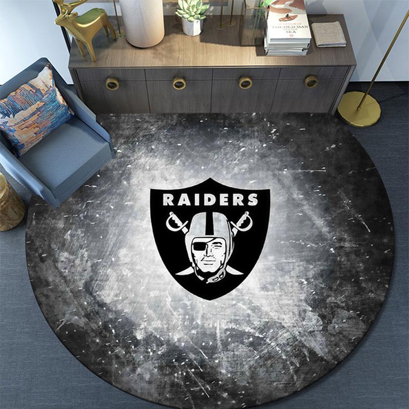 Las Vegas Raiders2,Round Area Rug,Carpet Rug for Living Room Bedroom Sofa Playroom Decor,Non-slip Floor Mat