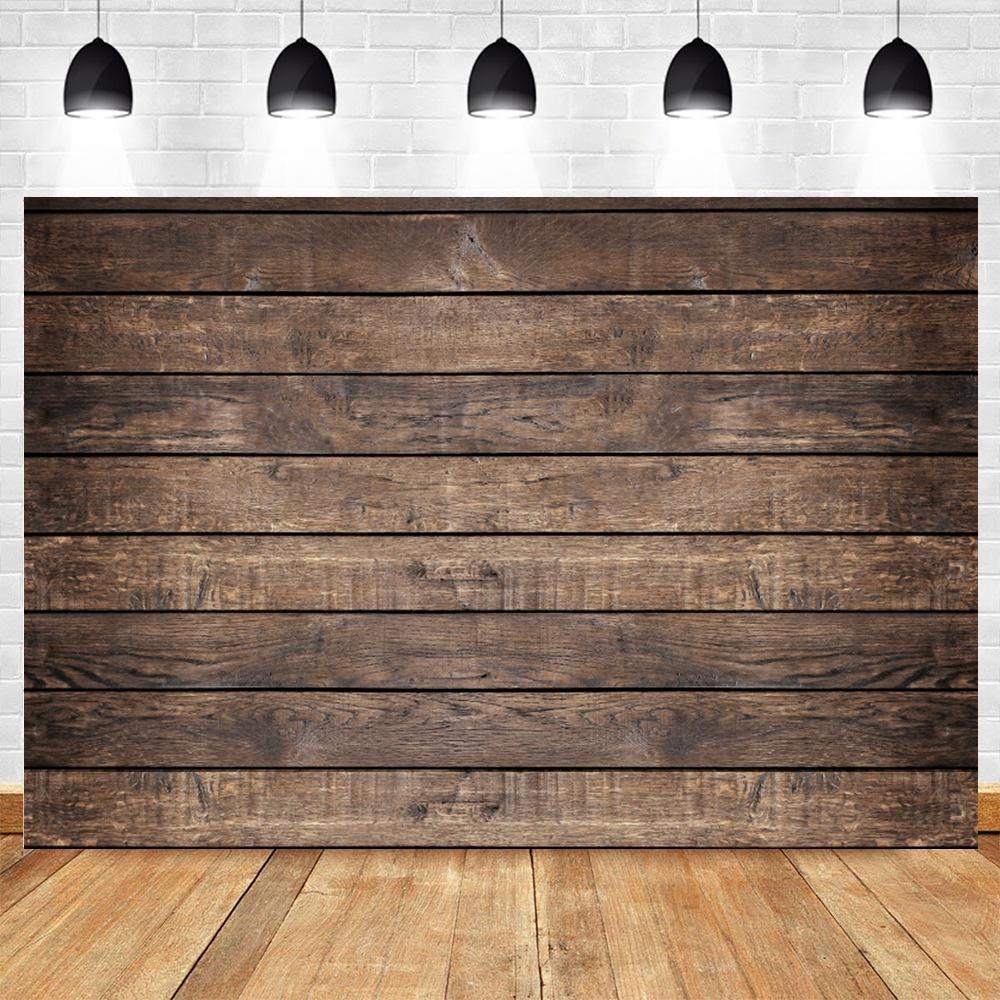 Wood Backdrop for Food Baby Portrait Photography Backdrops White Brown Wooden Board Plank Background for Party Decor Custom