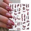 1PCS Black White Butterfly Laser Nail Stickers Nail Art Decoration Abstract Lines Bronzing Flowers Stickers For Nails