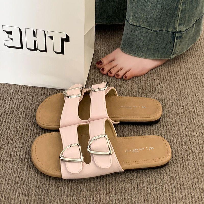 Flat-bottomed Slippers Women's Summer Outer Wear 2025 New Casual Maternity Cool Slippers Are Beautiful and Versatile with Skirts