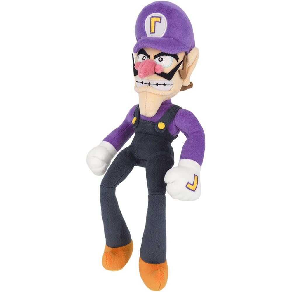 

Sanei Boeki Super Mario All Star Collection Waluigi Plush Toy 31cm x 9.5cm x 11cm