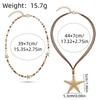 Bohemian Large Star Long Necklace for Women Y2K Starry Beaded Double Layered Clavicle Chain Fashion Seaside Vacation Jewelry