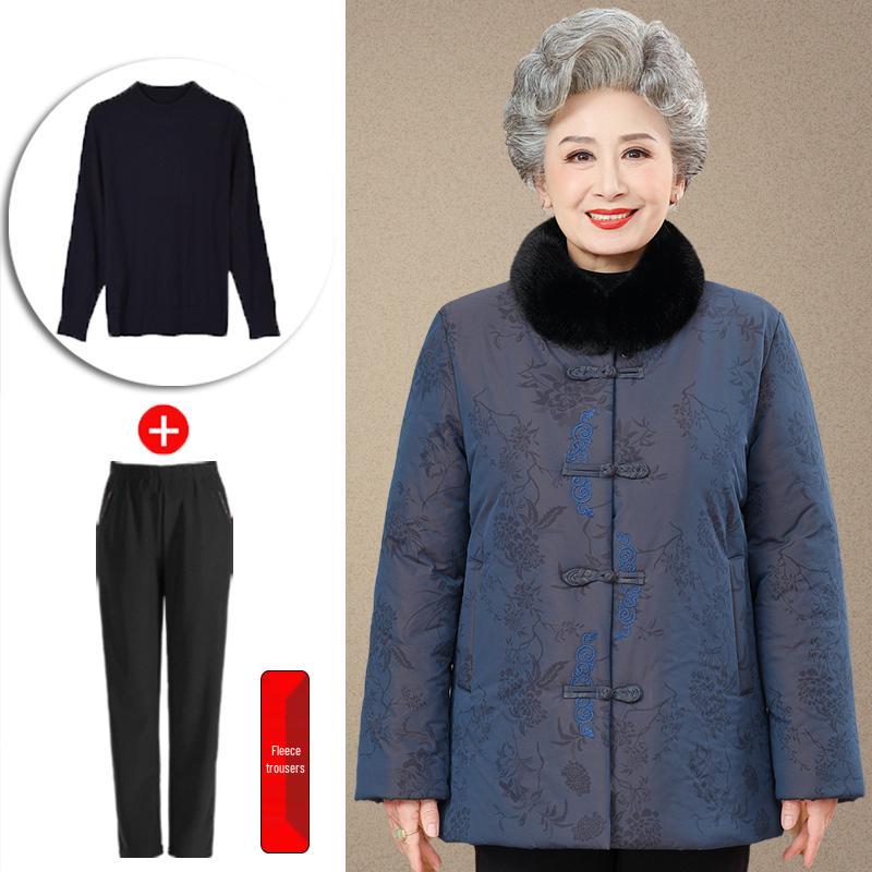 Hengyuanxiang Winter Cotton Jacket: Chinese Style for Elderly Women, Perfect for Grandma's Birthday or Mom's New Year Celebration