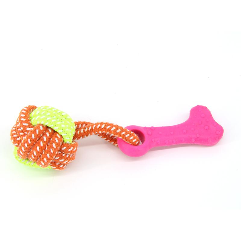 Factory Supply TPR Chew Ring and Rope Tug Dog Toy, Durable Interactive Puppy Teething Chew Aggressive Chewers