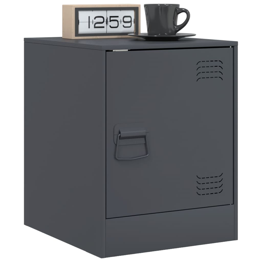 Nightstands 2 Pcs Anthracite 34.5 X 39 X 44 Cm Steel