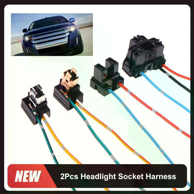 2Pcs/lot Headlight Lamp Bulb Socket Wiring Harness Connector Plug Adapter Line For H1 H7 H4 Bulb Car Head Light Connection Plugs