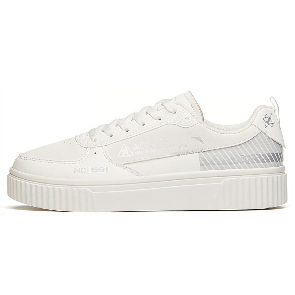 Anta Platform Abrasion Resistant Breathable Low top Skateboard Shoes Men's White Gray 112148066-1