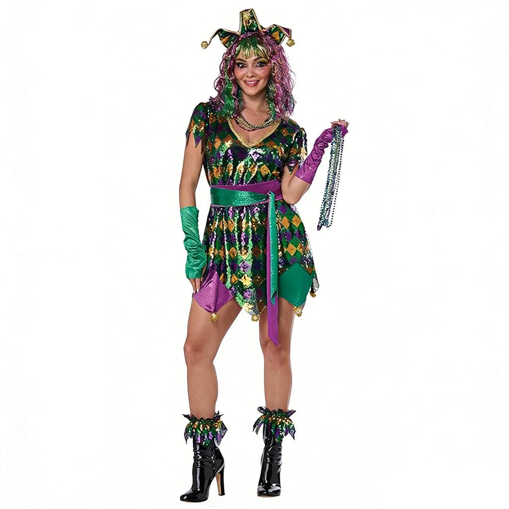 Halloween Parade Clown Costume With Polyester Fabric For Cosplay And Themed Parties