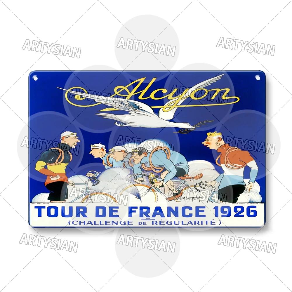 Tour de France Metal Sign Cycle Bicycle Racing Plaque Course de la Paix Championnat du monde Tour of Peace Vel’ d’Hiv Alcyon