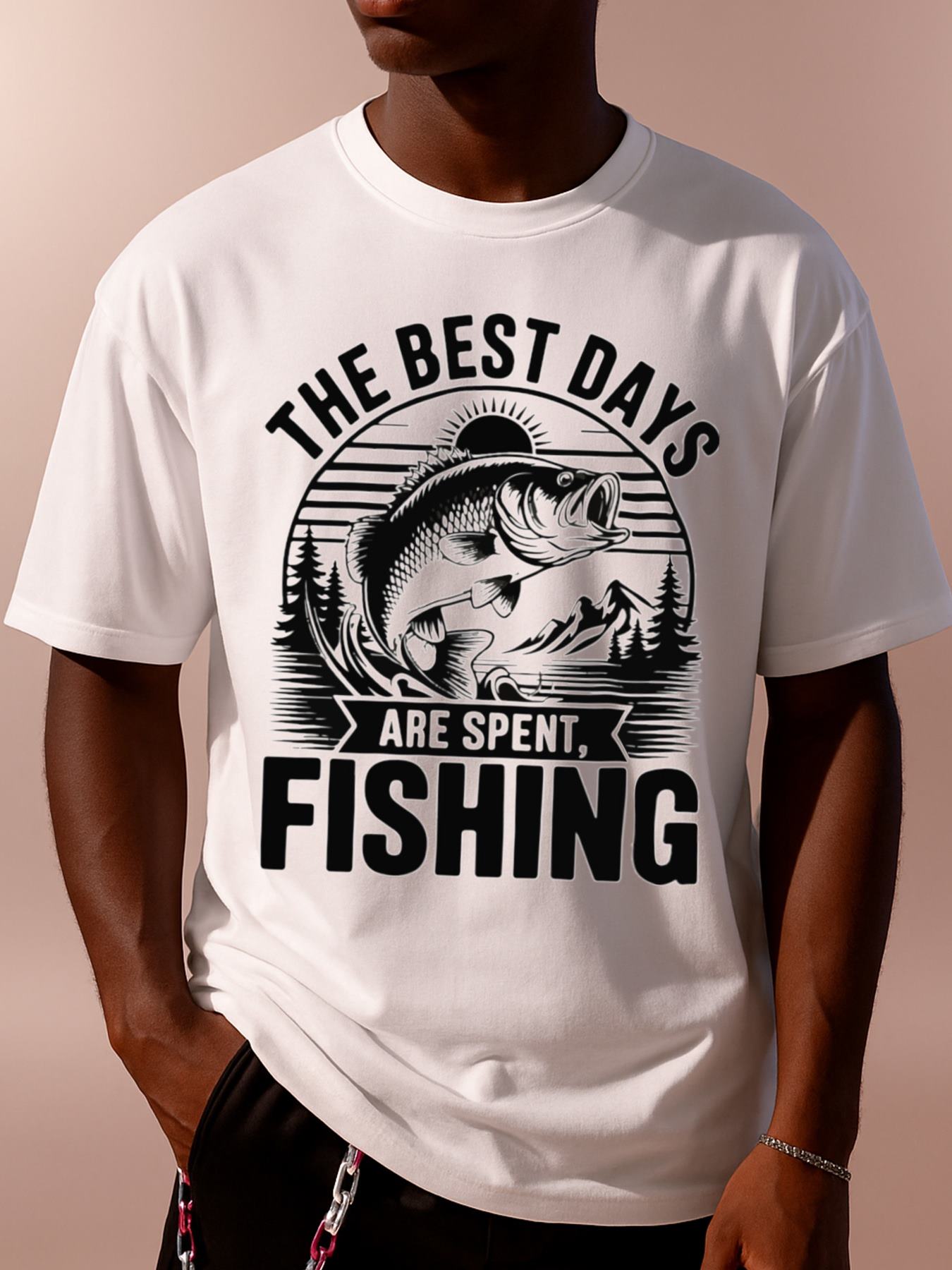 Men s T-Shirt Y2K 100 Cotton Fishing S