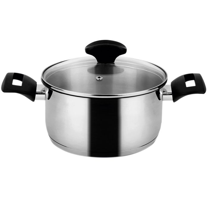 Casserole - FAGOR - Alaia - 20 Cm - Acier Inox - Couvercle En Verre - Induction