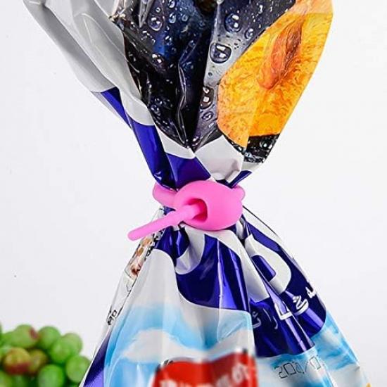10PCS Food Grade Silicone Bag Ties Zip Tie Twist All- Multi-Use Bag Clip Bread Tie Food Saver