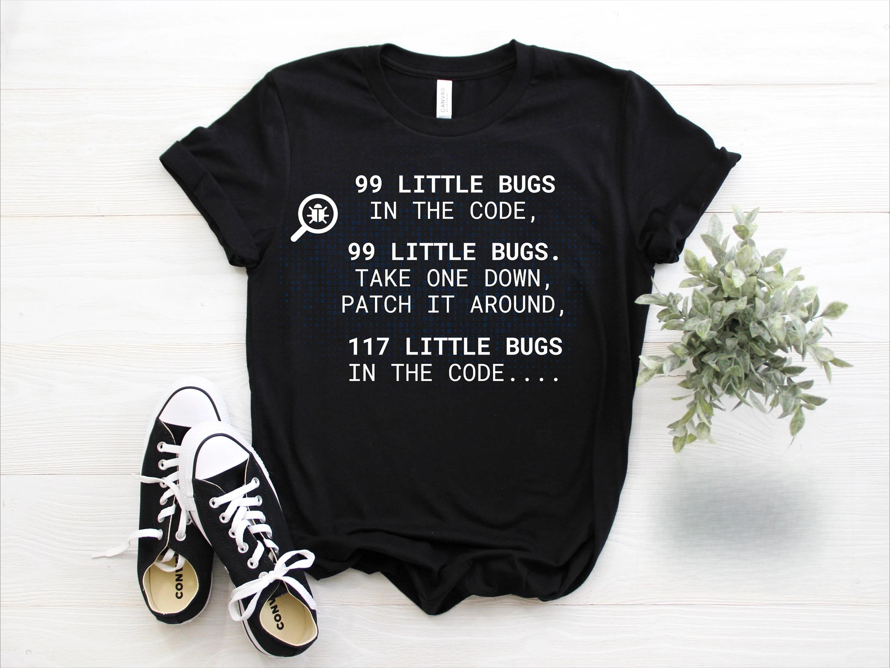 99 Little Bugs In The Code Programming Coding Funny Tee Web Developer Programmers Software Developers Coder Computer Science, 4XL