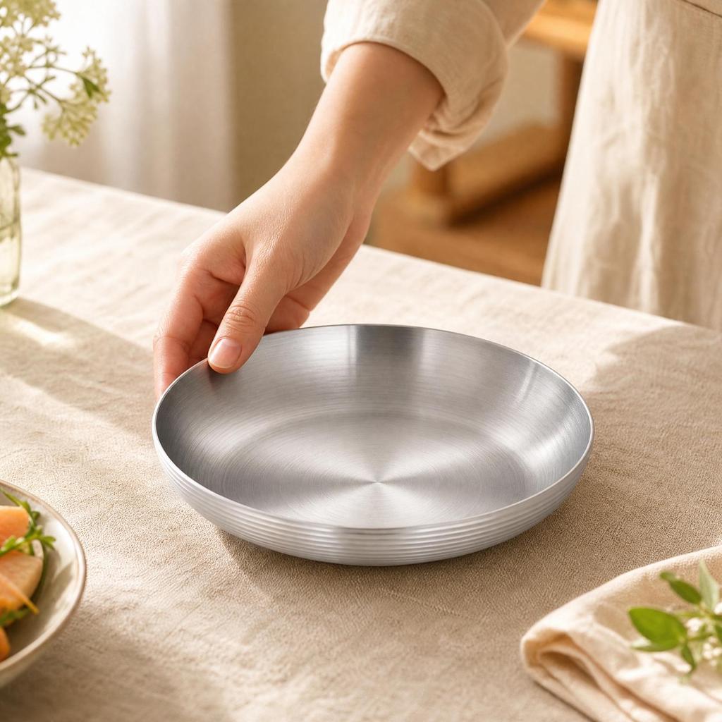 ThreeTier Seafood Serving Stand Raised Rim with Round Trays Ribbed Exterior