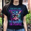 I Do Not Like Morning People T-Shirt Socially Awkward Cat Introvert Unisex Tee B