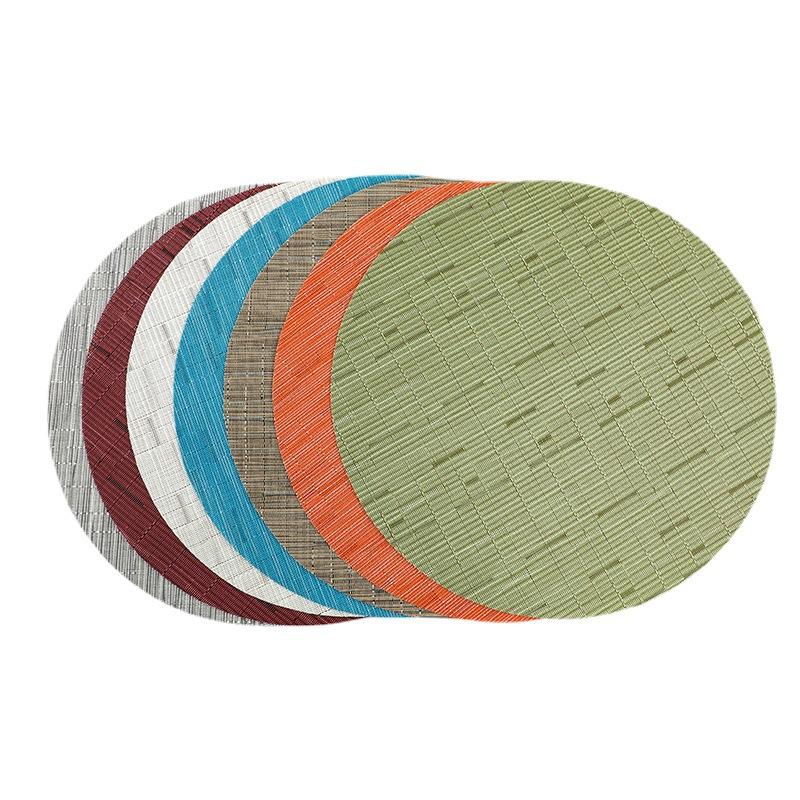 Europese 11cm ronde pvc placemat bamboe patroon huisisolatie westerse eettafelmat hotel teslin placemat onderzetter