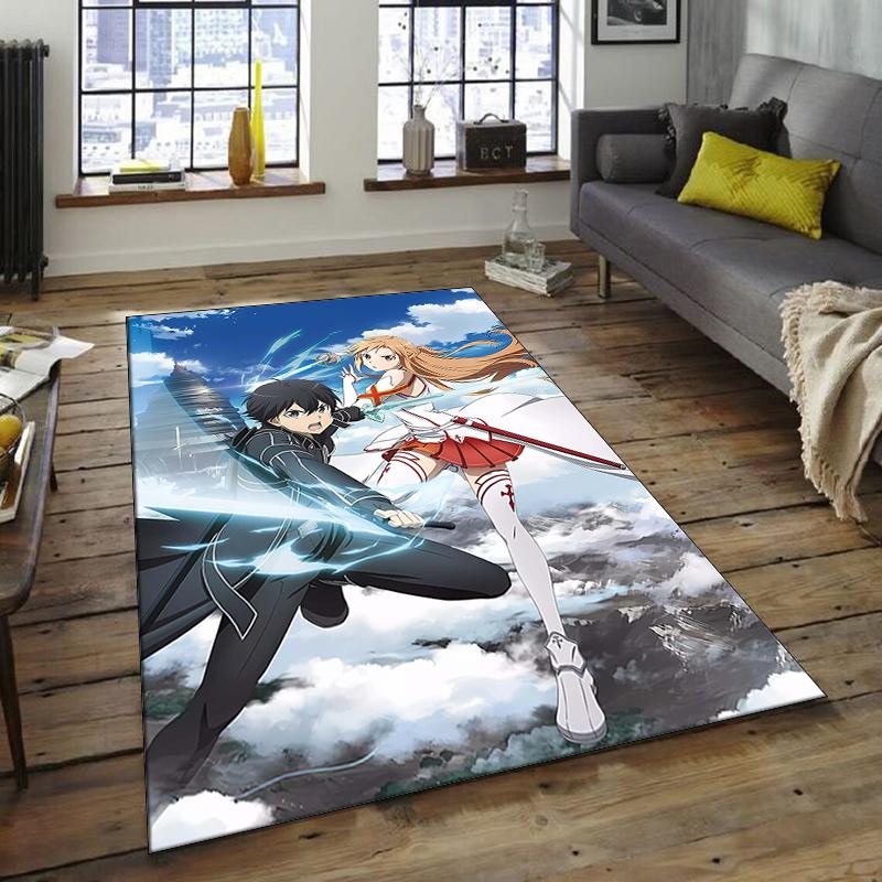 1pc Sword Art Online2 Design Area Rug - Non-Slip, Soft & Cozy Floor Mat for Living Room, Bedroom, Office - Indoor/Outdoor Decorative Carpet